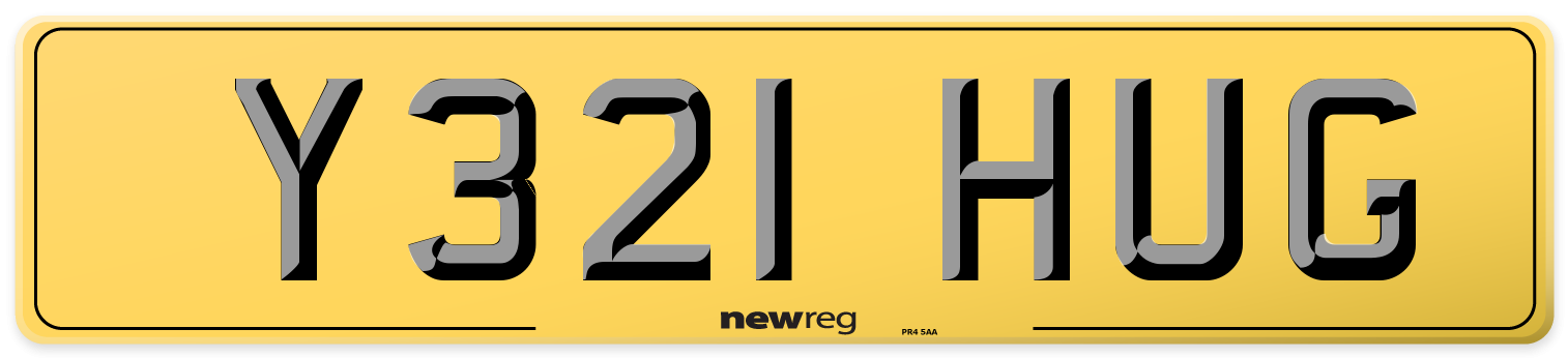 Y321 HUG Rear Number Plate