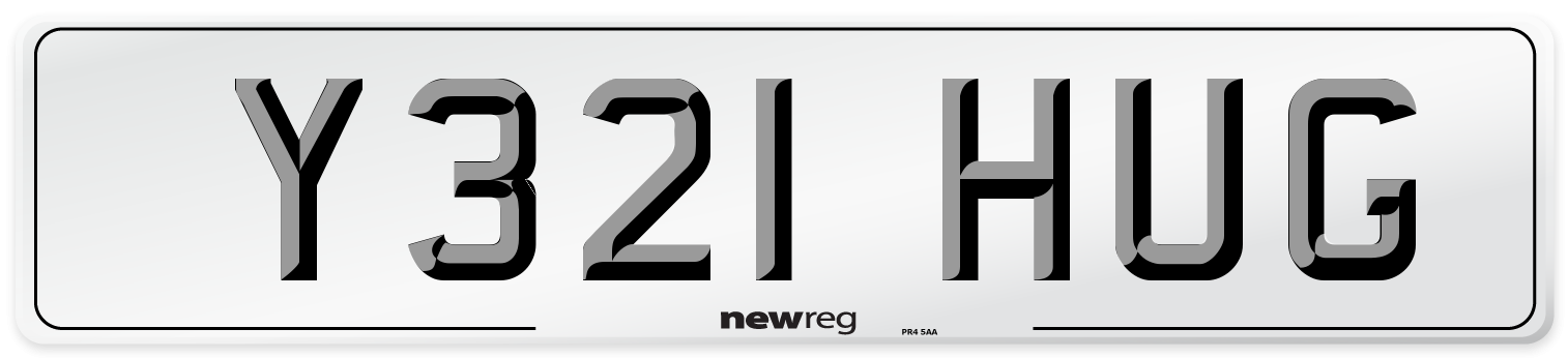 Y321 HUG Front Number Plate