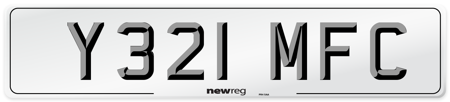 Y321 MFC Front Number Plate