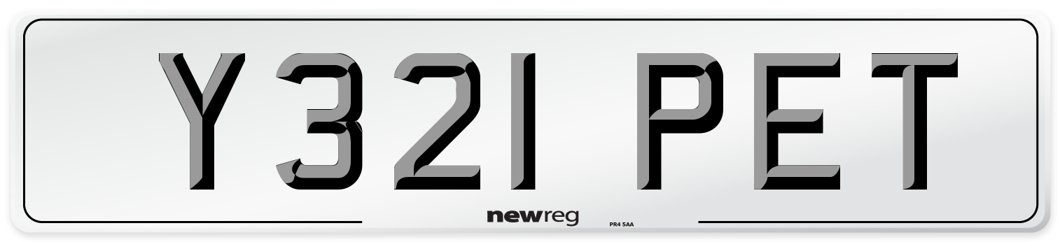 Y321 PET Front Number Plate