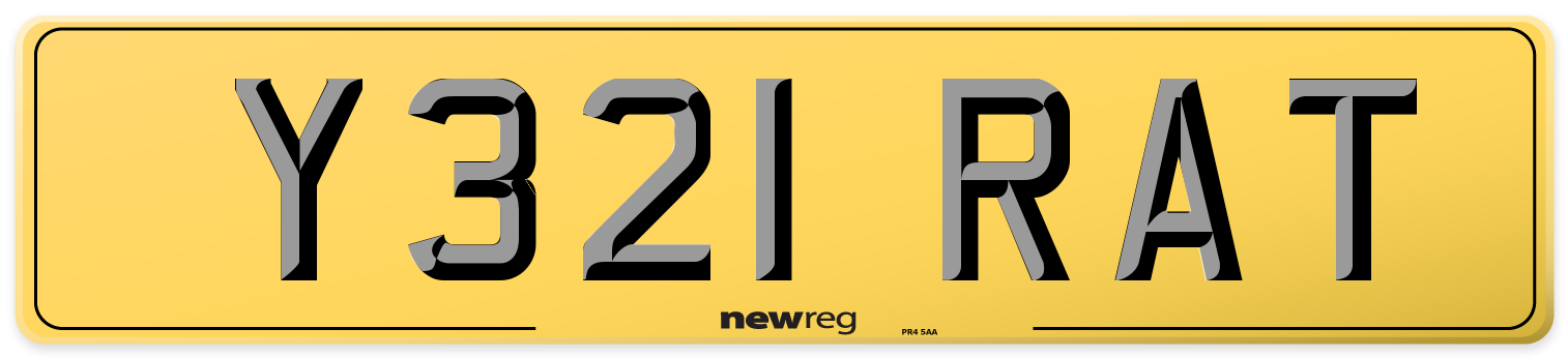 Y321 RAT Rear Number Plate