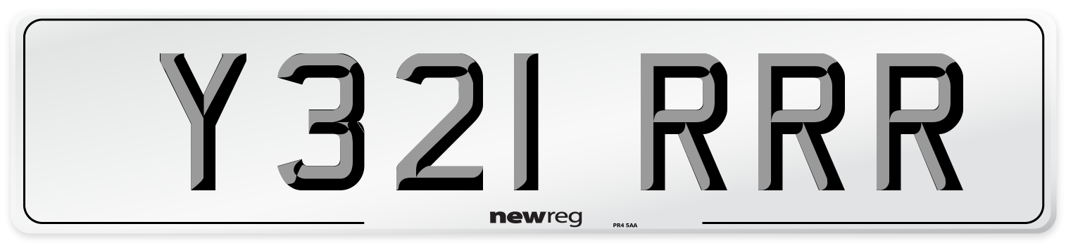 Y321 RRR Front Number Plate