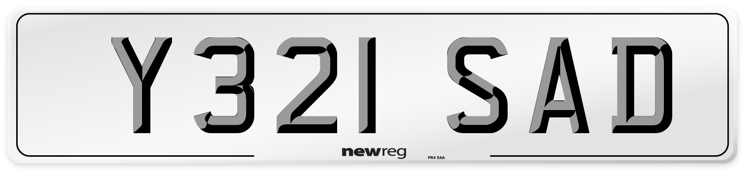Y321 SAD Front Number Plate