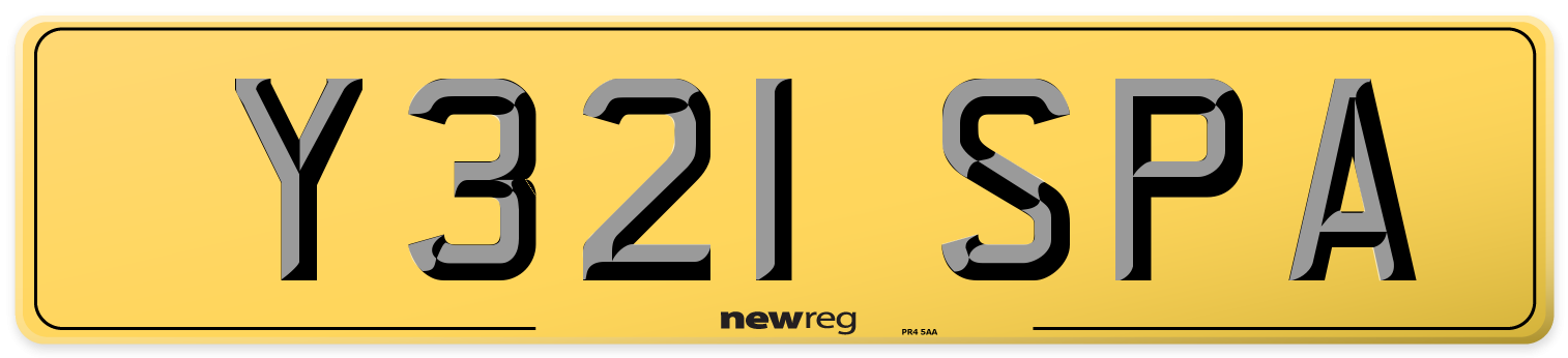 Y321 SPA Rear Number Plate