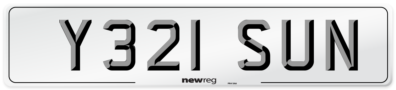 Y321 SUN Front Number Plate