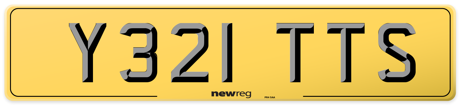 Y321 TTS Rear Number Plate