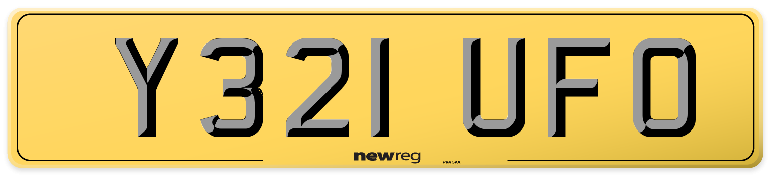 Y321 UFO Rear Number Plate