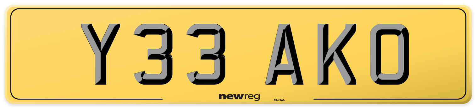 Y33 AKO Rear Number Plate