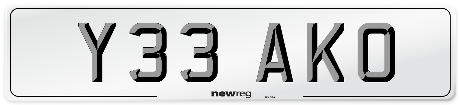 Y33 AKO Front Number Plate