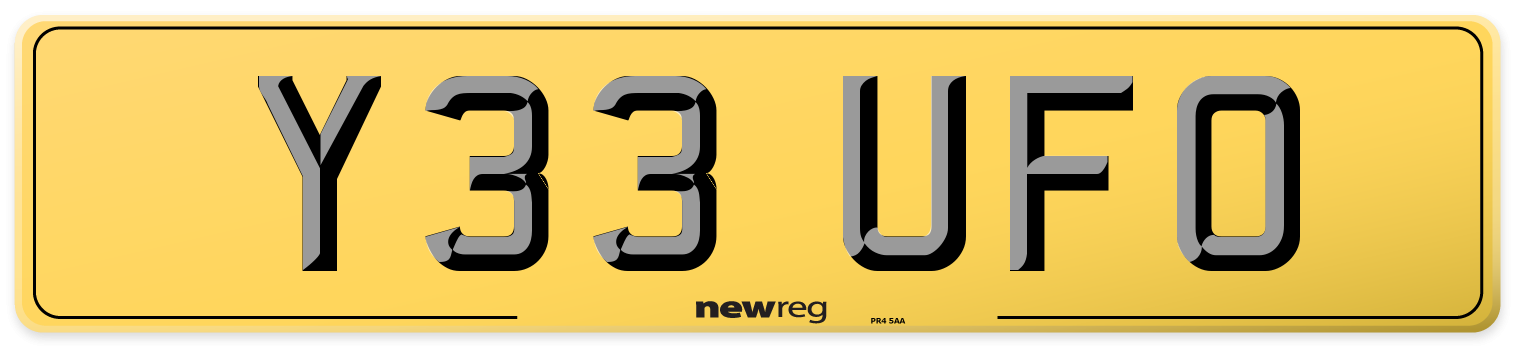 Y33 UFO Rear Number Plate