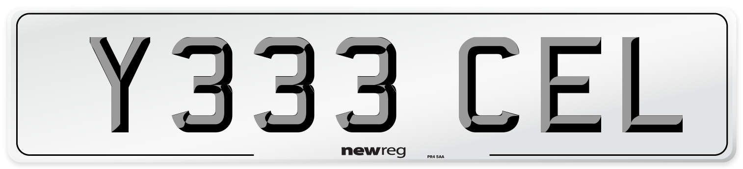 Y333 CEL Front Number Plate
