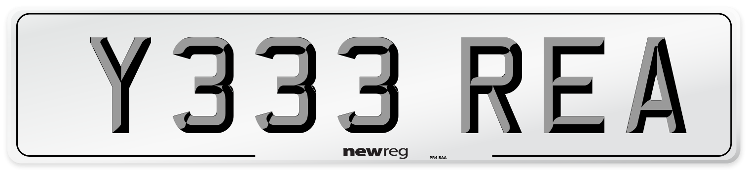 Y333 REA Front Number Plate