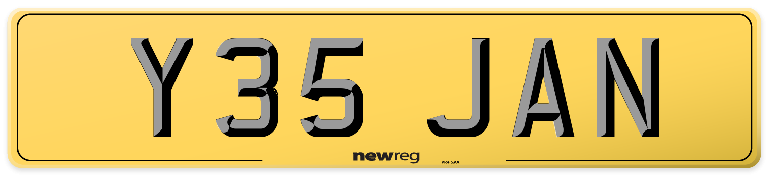 Y35 JAN Rear Number Plate