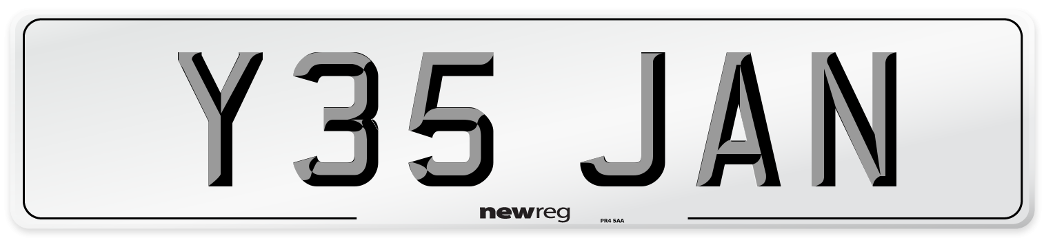 Y35 JAN Front Number Plate