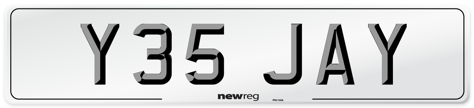 Y35 JAY Front Number Plate