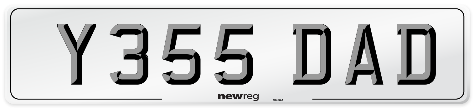 Y355 DAD Front Number Plate