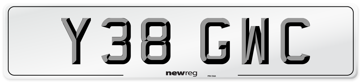 Y38 GWC Front Number Plate