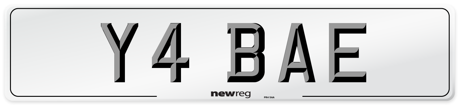Y4 BAE Front Number Plate