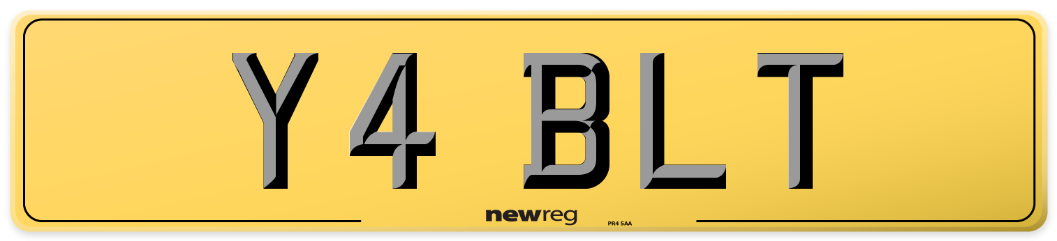 Y4 BLT Rear Number Plate