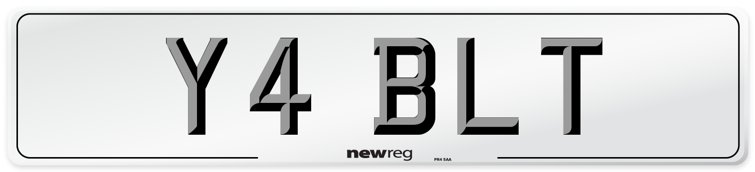 Y4 BLT Front Number Plate