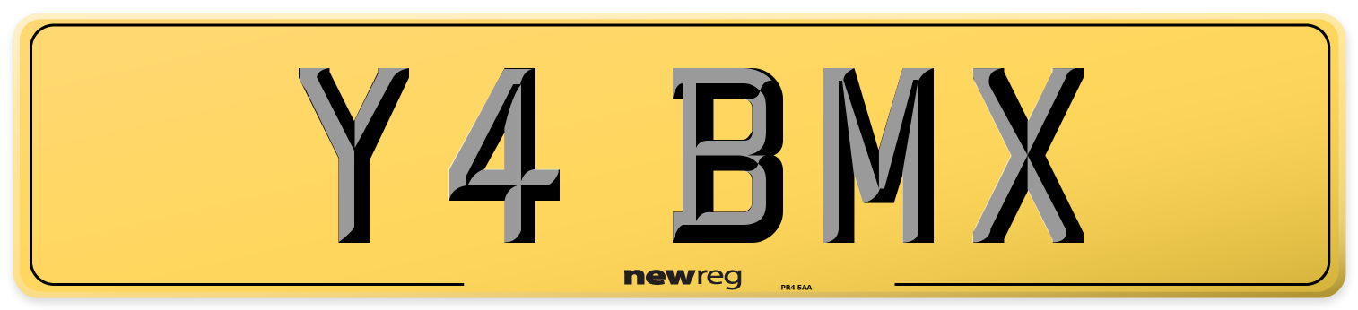 Y4 BMX Rear Number Plate
