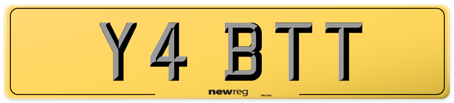 Y4 BTT Rear Number Plate