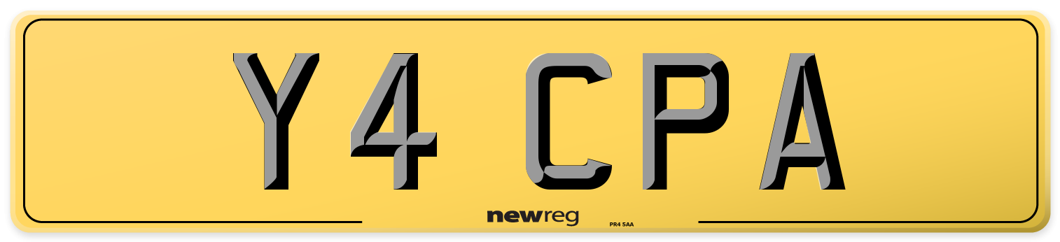 Y4 CPA Rear Number Plate