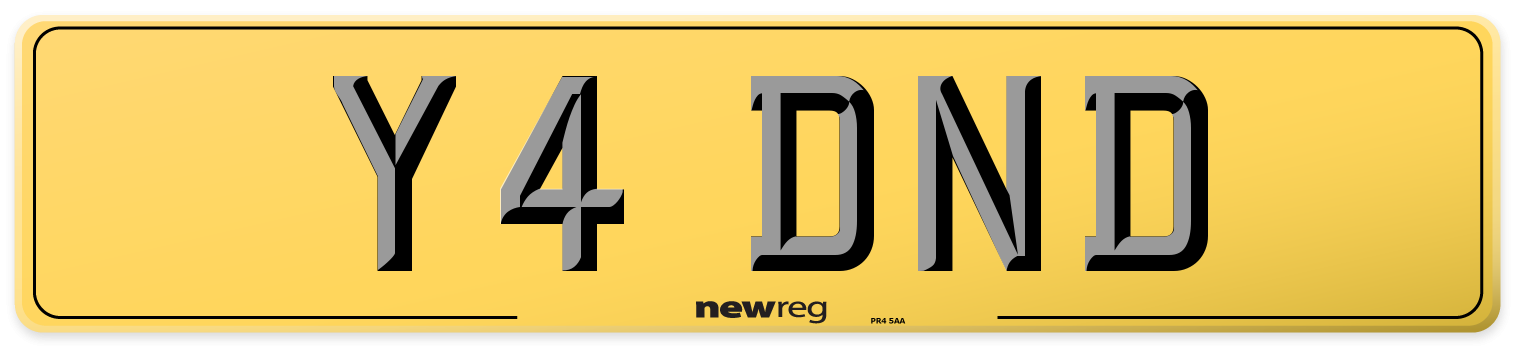 Y4 DND Rear Number Plate