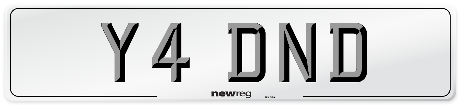 Y4 DND Front Number Plate
