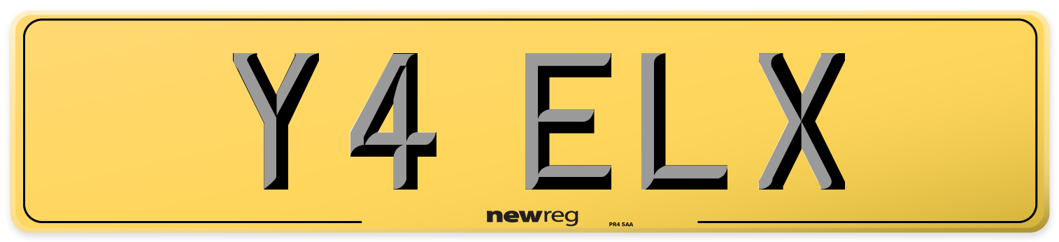 Y4 ELX Rear Number Plate