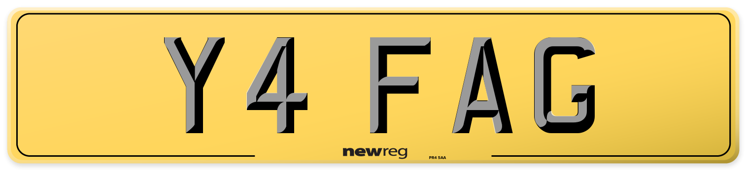 Y4 FAG Rear Number Plate