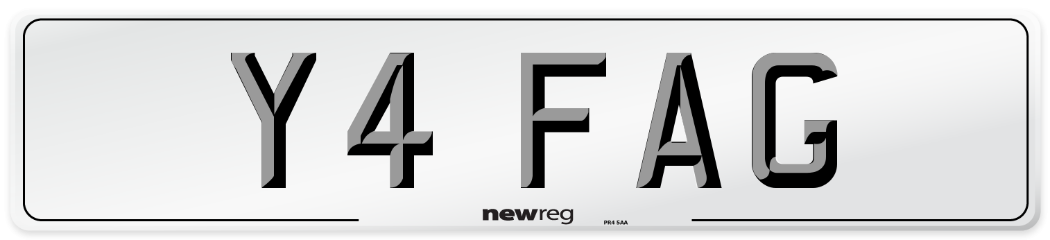 Y4 FAG Front Number Plate