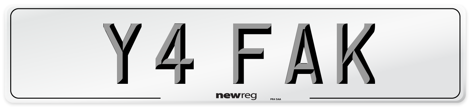 Y4 FAK Front Number Plate