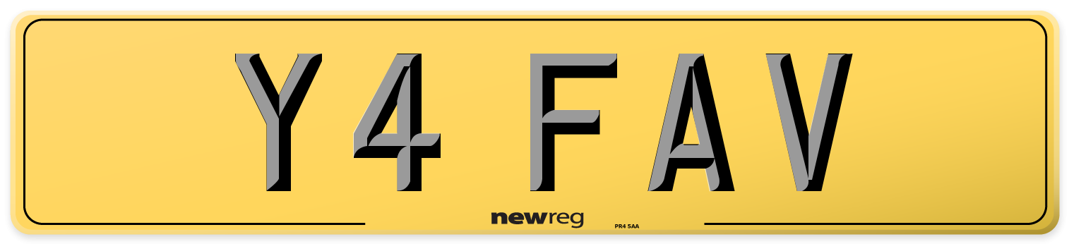 Y4 FAV Rear Number Plate