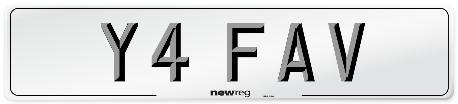 Y4 FAV Front Number Plate