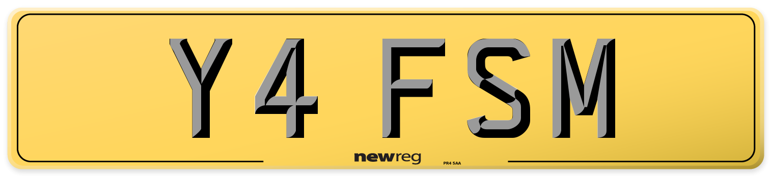Y4 FSM Rear Number Plate