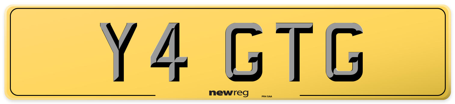 Y4 GTG Rear Number Plate