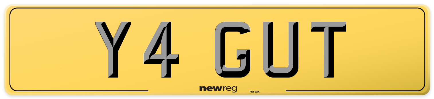 Y4 GUT Rear Number Plate