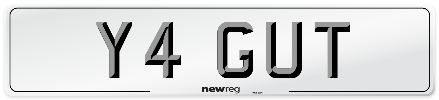 Y4 GUT Front Number Plate