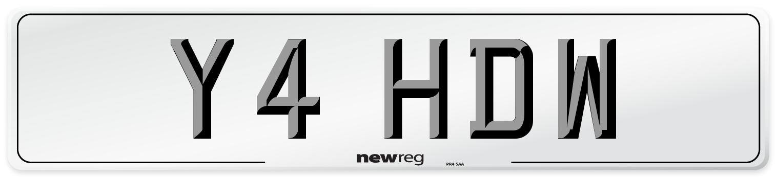 Y4 HDW Front Number Plate