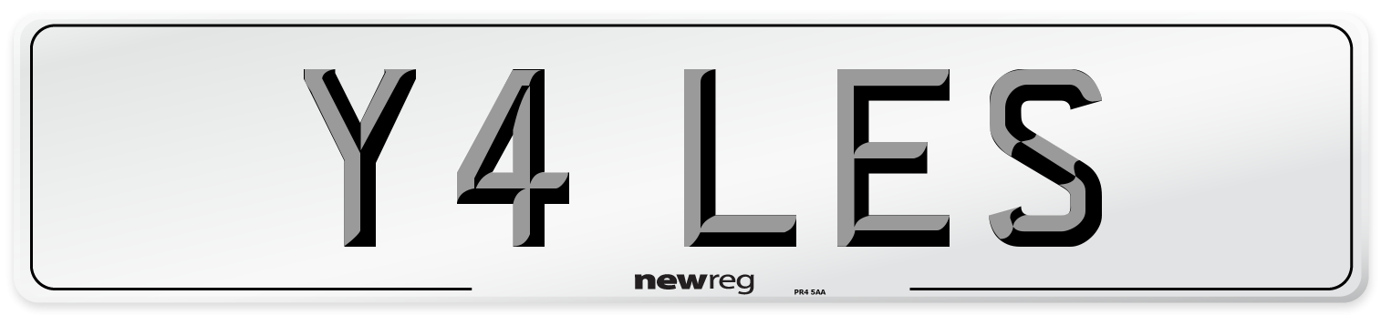 Y4 LES Front Number Plate