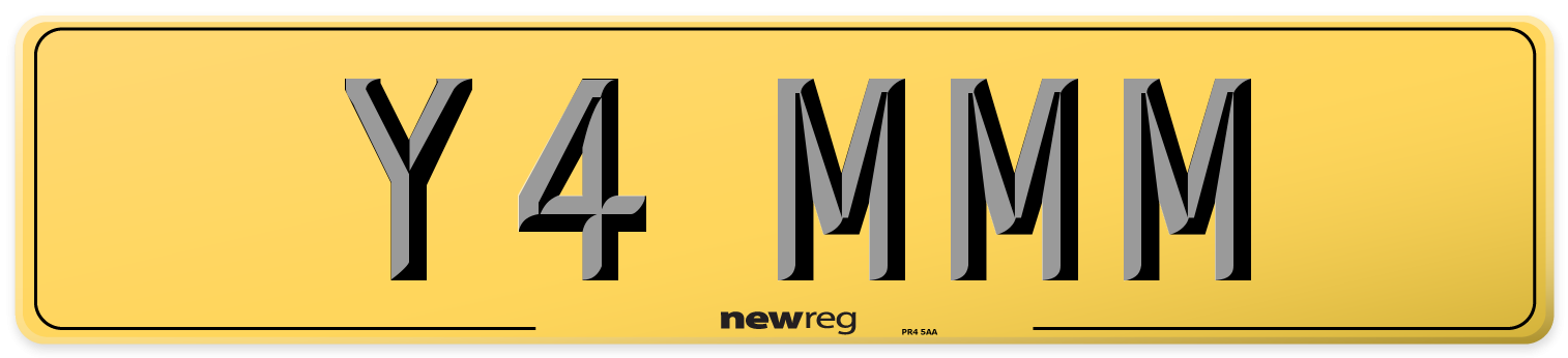Y4 MMM Rear Number Plate