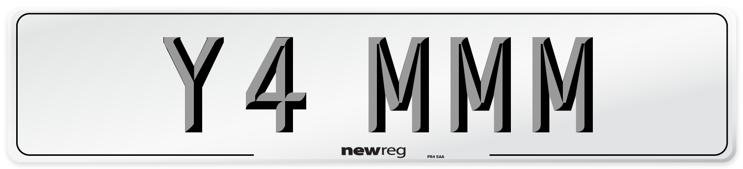 Y4 MMM Front Number Plate