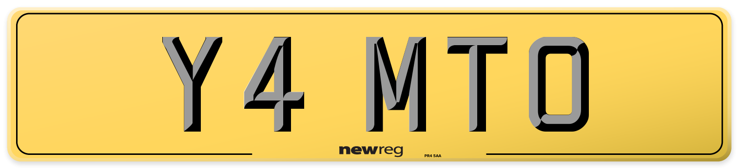 Y4 MTO Rear Number Plate