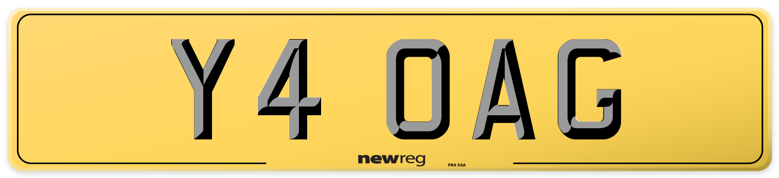 Y4 OAG Rear Number Plate