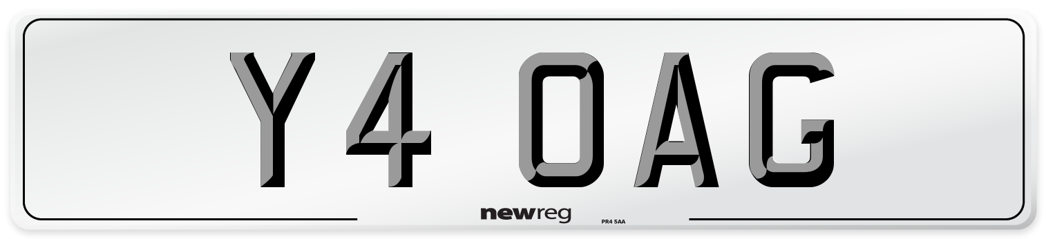 Y4 OAG Front Number Plate