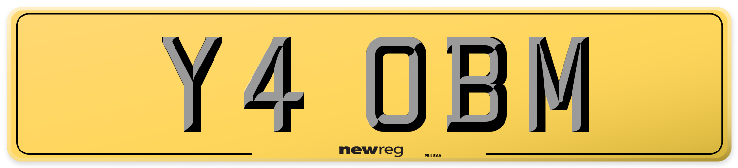 Y4 OBM Rear Number Plate