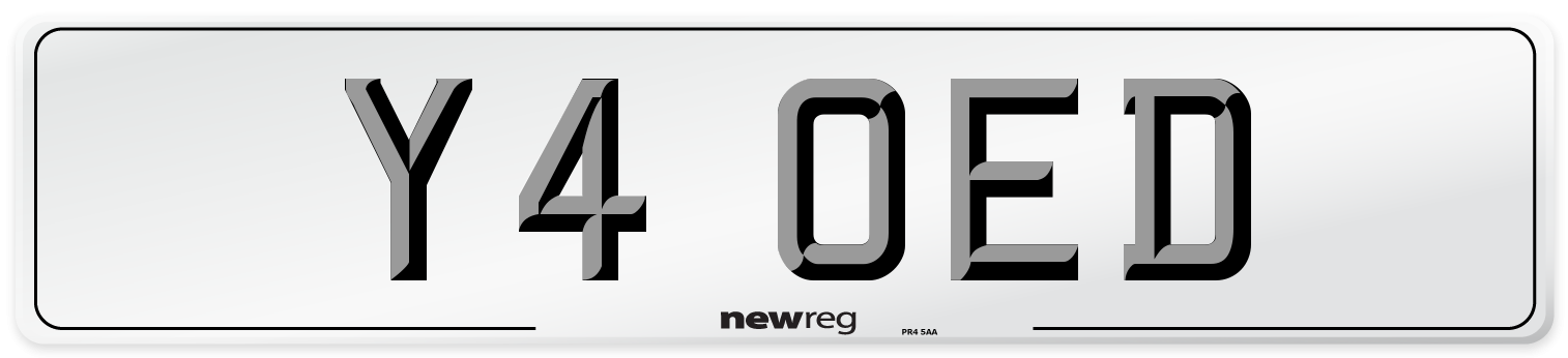Y4 OED Front Number Plate