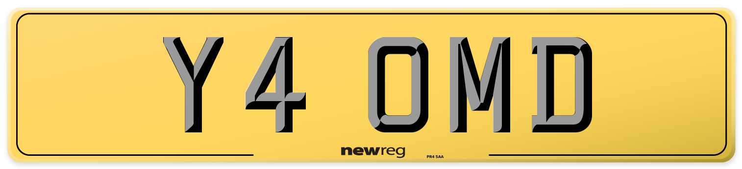 Y4 OMD Rear Number Plate
