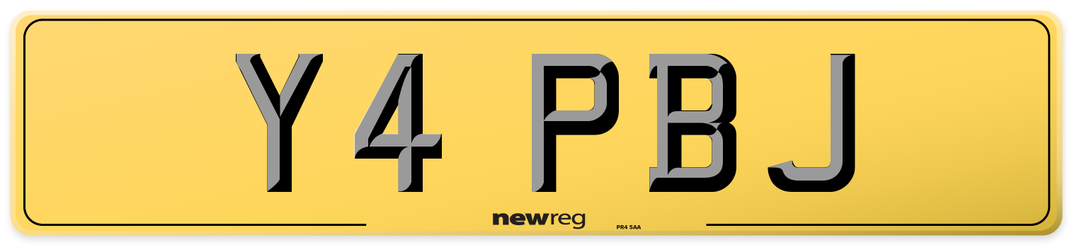 Y4 PBJ Rear Number Plate